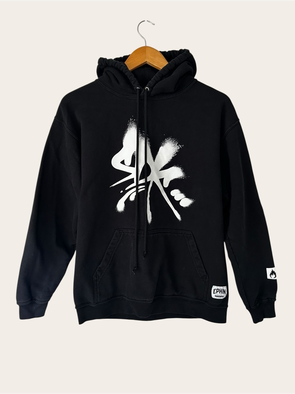 Ephin Black Graphic Hoodie - Women's Pullover Sweatshirt